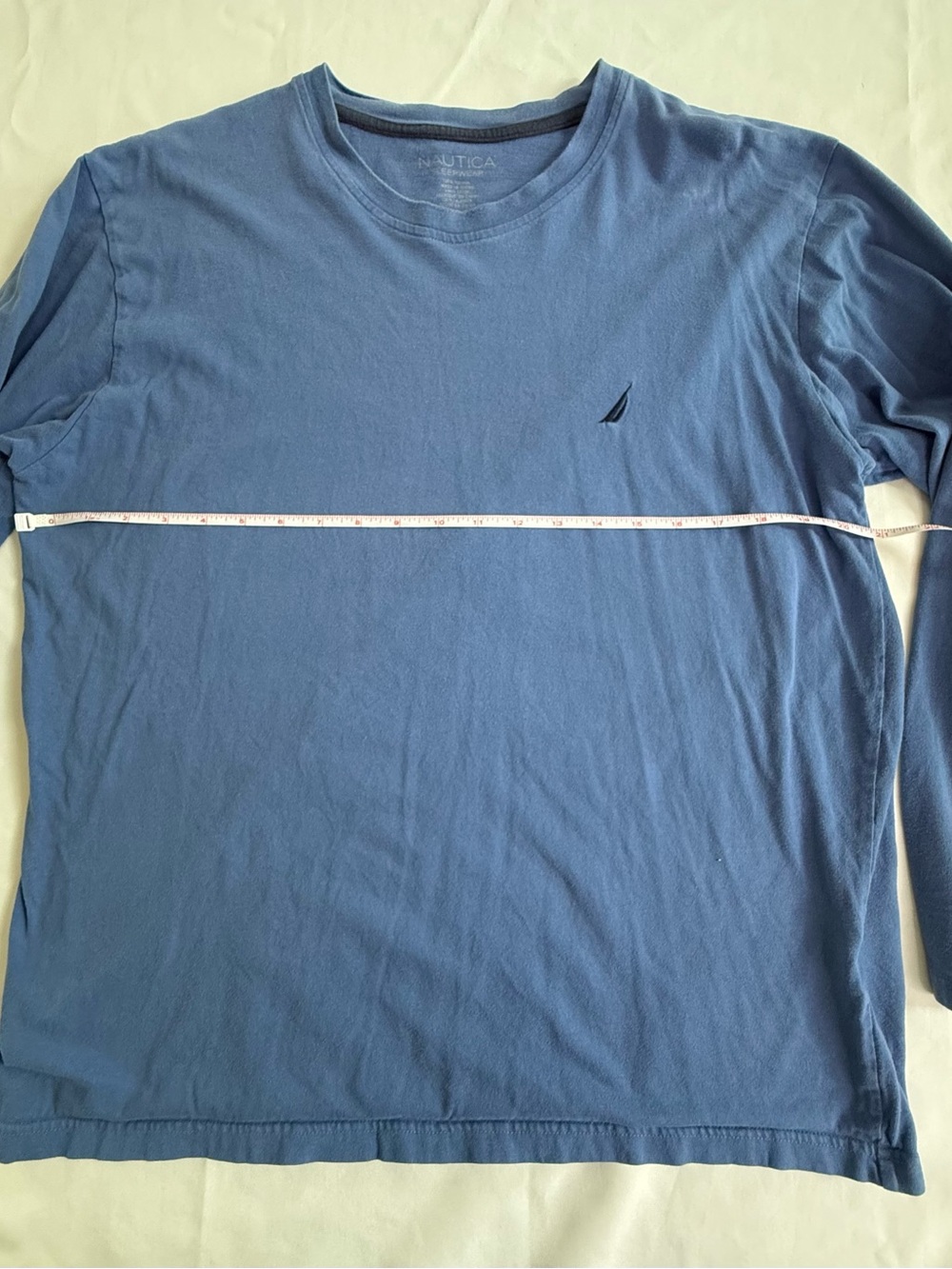 Nautica Men's Long Sleeve Crewneck Tee in Slate Blue